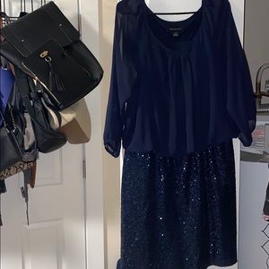 Navy blue sequin dress